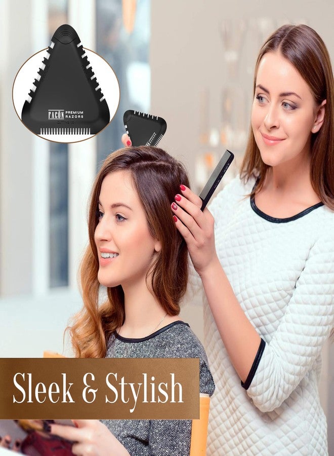 FACON Facón Razor Comb for Hair Cutting - Professional Hair Cutting Comb Kit with 13 Replacement Blades, Double Edge Shaper for Salon & Home, Premium Styling Thinning Texturizing Split Ends Trimming Razor - Image 3